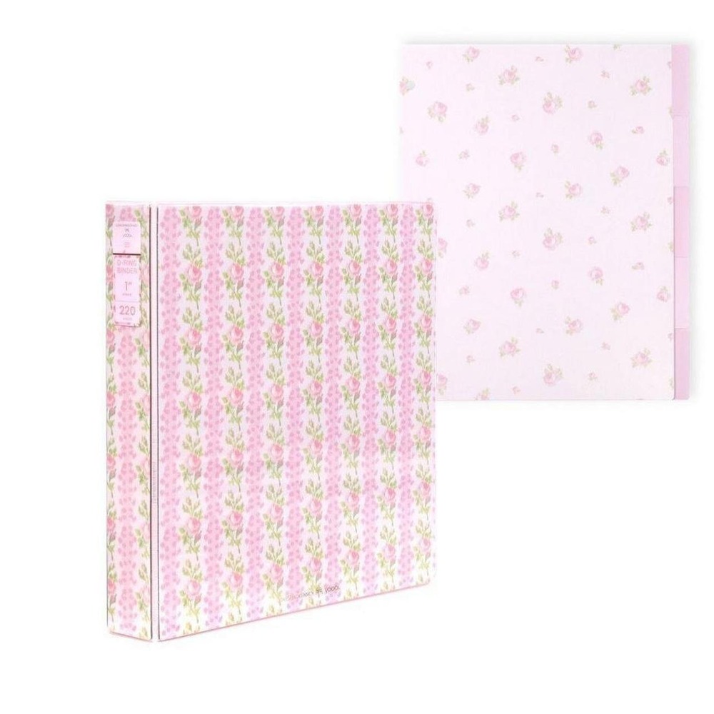 LoveShackFancy Pink floral binder with 5 divider tabs